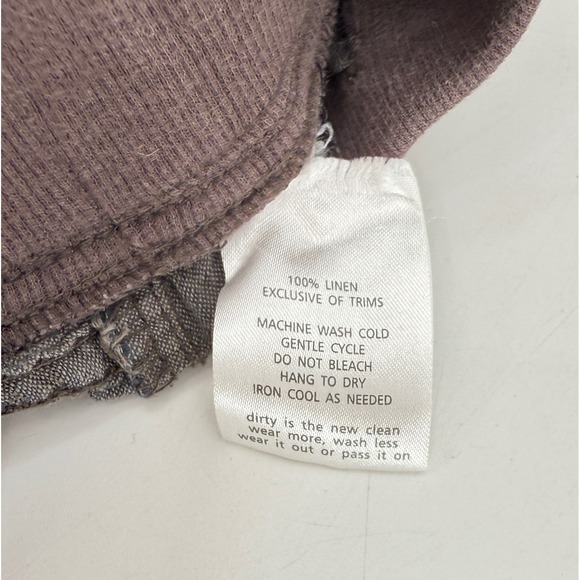 Toad&Co 100% Linen Drawstring‎ Hem Cropped Elastic Waist Taupe Pants Sz SmSize S - Picture 10 of 11